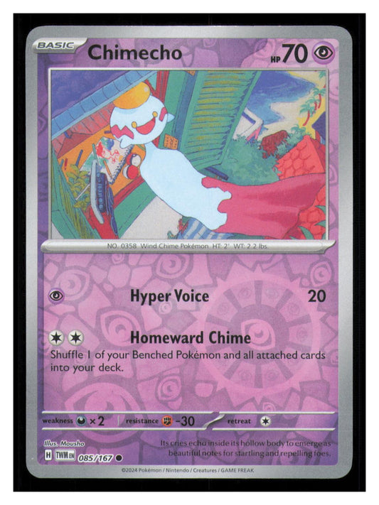 🎴 Chimecho 085/167 Reverse Holo Twilight Masquerade NM 🎨 Mousho