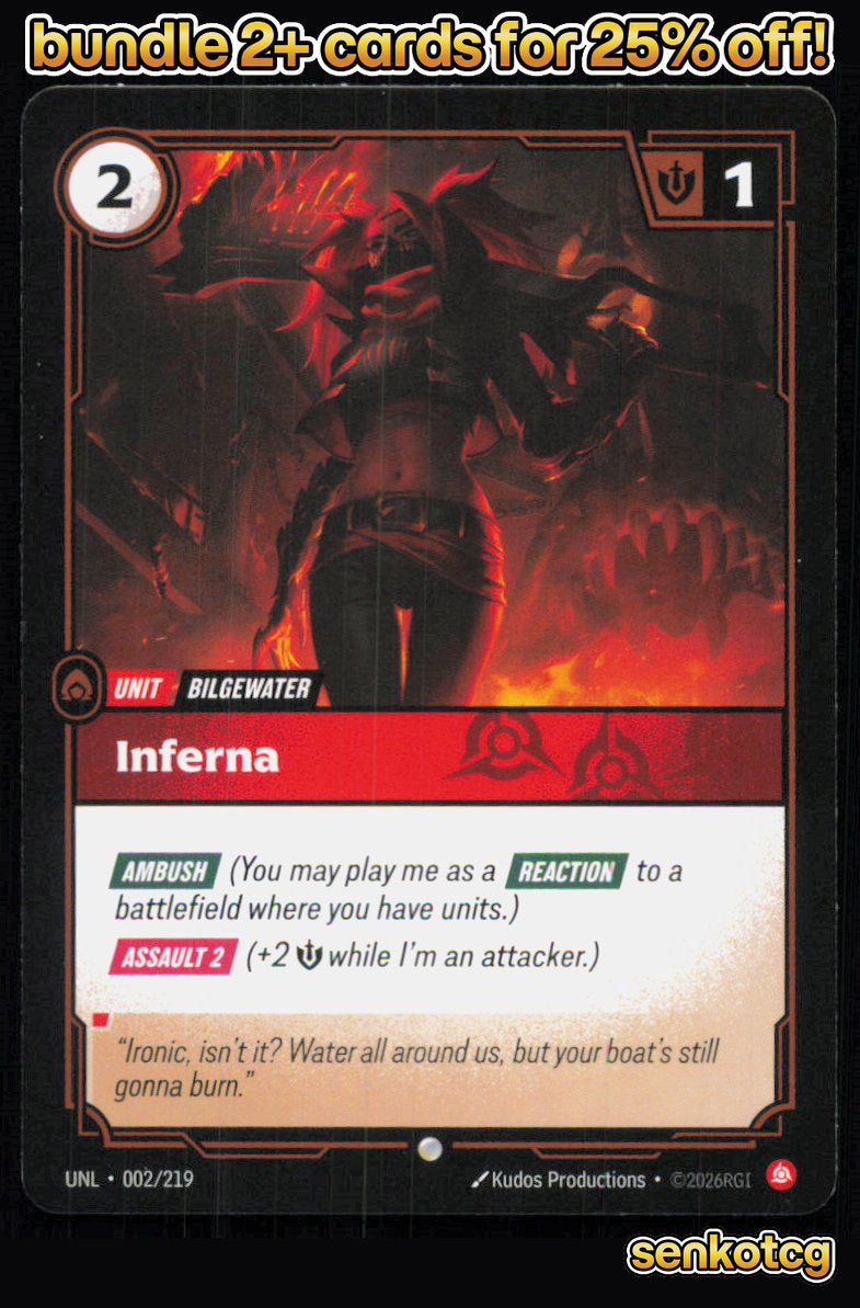 🎴 Inferna 002/219 Common Unleashed NM