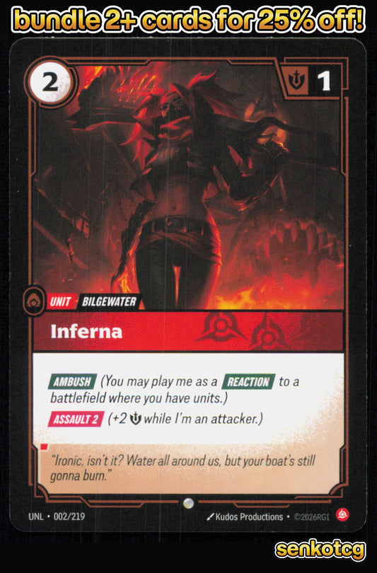 🎴 Inferna 002/219 Common Unleashed NM