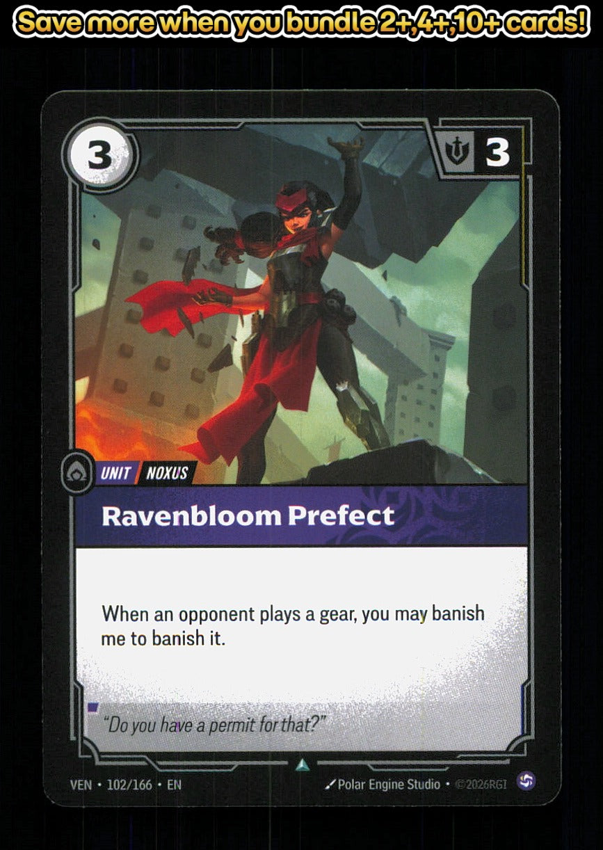 🎴 Ravenbloom Prefect 102/166 Uncommon Vendetta NM 🎨 Studio