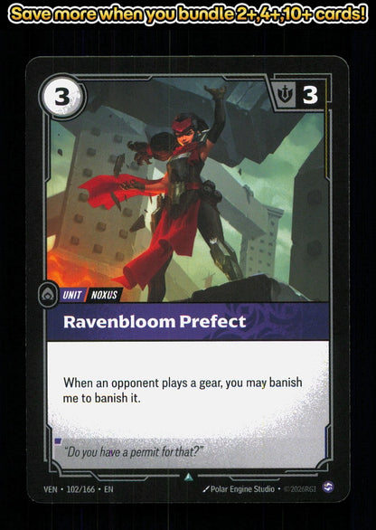 🎴 Ravenbloom Prefect 102/166 Uncommon Vendetta NM 🎨 Studio