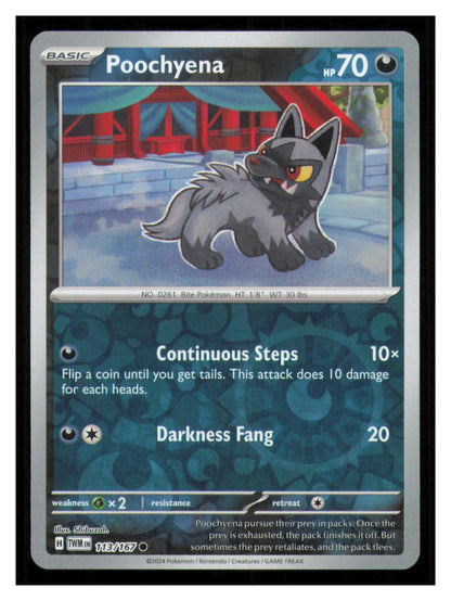 🎴 Poochyena 113/167 Reverse Holo Twilight Masquerade NM 🎨 Shibuzoh.