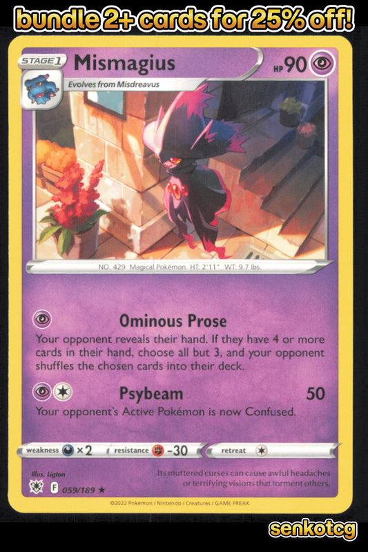 🎴 Mismagius 059/189 Rare Astral Radiance NM