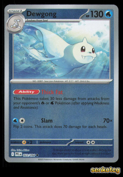 🎴 Dewgong 022/094 Reverse Holo Phantasmal Flames NM 🎨 Akitsu