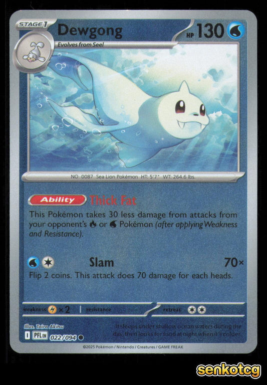 🎴 Dewgong 022/094 Reverse Holo Phantasmal Flames NM 🎨 Akitsu