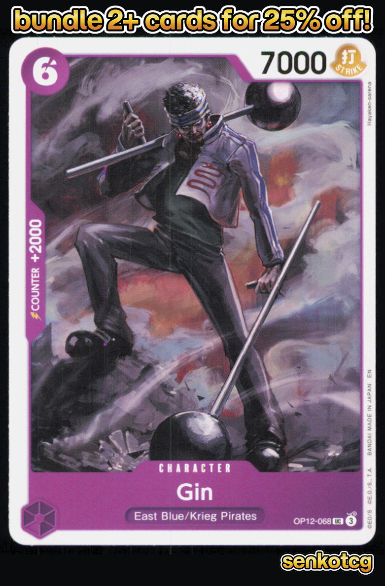 🎴 Gin OP12-068 Uncommon Legacy of the Master NM