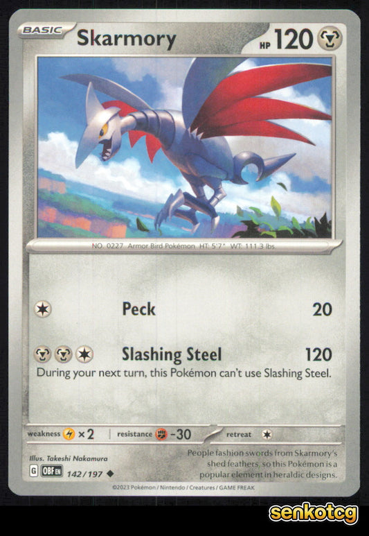 🎴 Skarmory 142/197 Uncommon Obsidian Flames NM