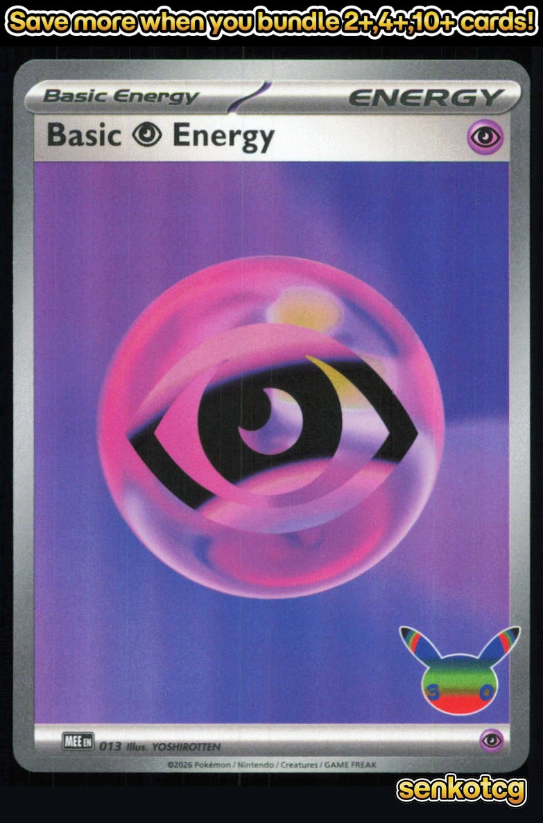 🎴 Basic Psychic Energy (30th Celebration) 013 Holo NM