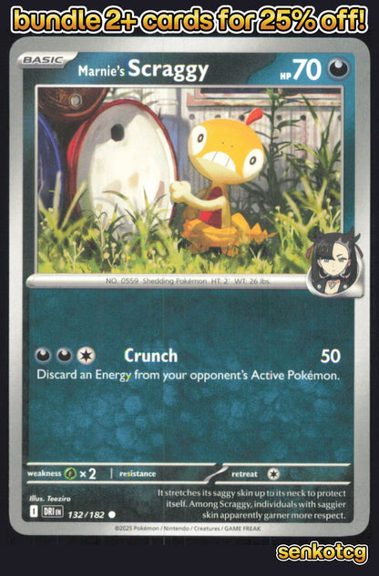 🎴 Marnie's Scraggy 132/182 Common Destined Rivals NM