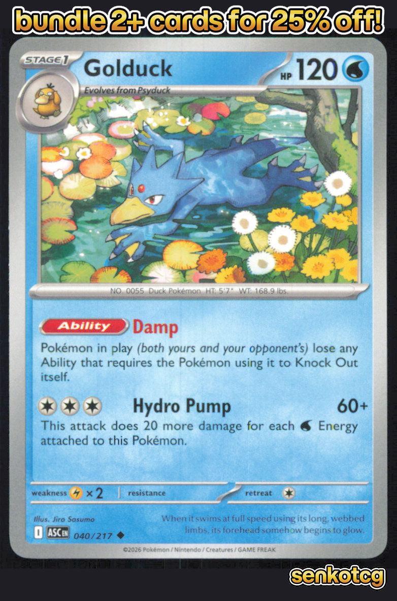 🎴 Golduck 040/217 Uncommon Ascended Heroes NM