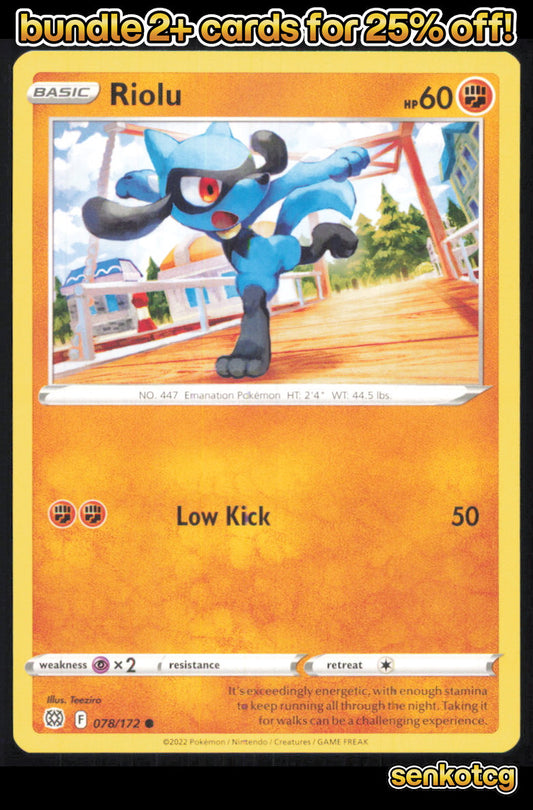 🎴 Riolu 078/172 Common Brilliant Stars NM