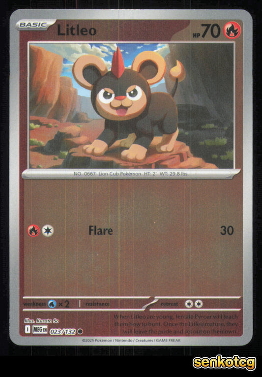 🎴 Litleo 023/132 Common Reverse Holo Mega Evolution NM