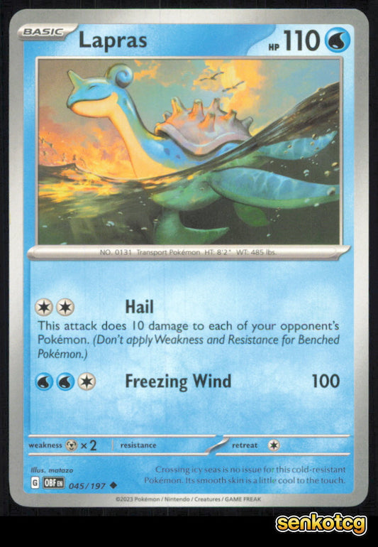 🎴 Lapras 045/197 Uncommon Obsidian Flames NM