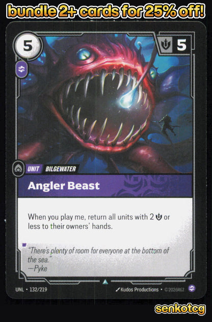 🎴 Angler Beast 132/219 Uncommon Unleashed NM