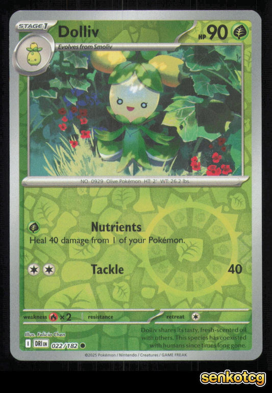 🎴 Dolliv 022/182 Reverse Holo Destined Rivals NM 🎨 Chen