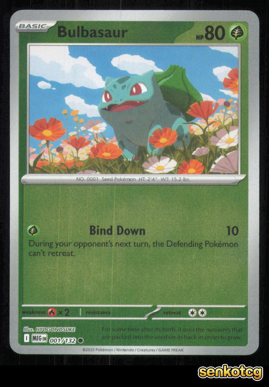 🎴 Bulbasaur 001/132 Common Reverse Holo Mega Evolution NM