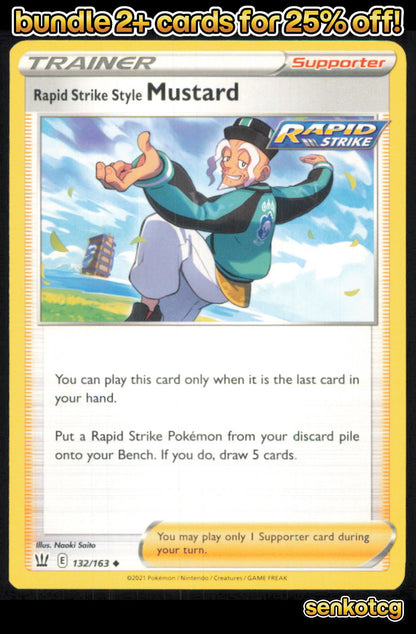 🎴 Rapid Strike Style Mustard 132/163 Uncommon Battle Styles NM