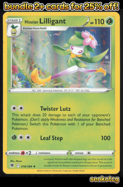 🎴 Hisuian Lilligant 016/189 Rare Holo Astral Radiance NM