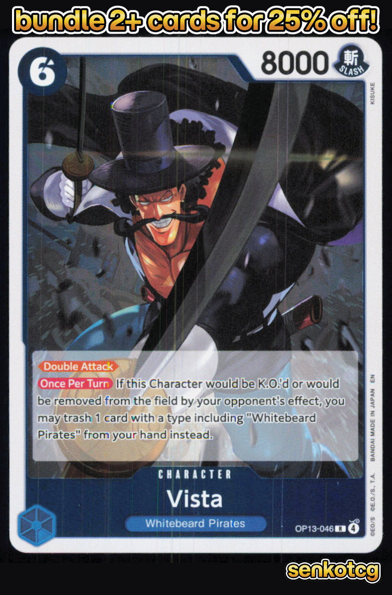 🎴 Vista OP13-046 Rare Foil Carrying On His Will NM