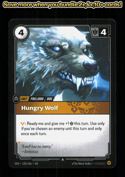 🎴 Hungry Wolf 125/166 Uncommon Foil Vendetta NM 🎨 Vodka