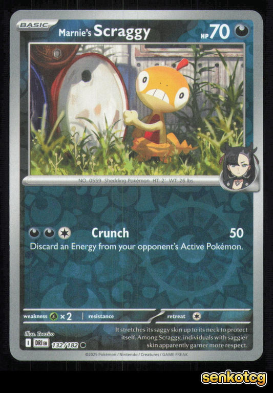 🎴 Marnie's Scraggy 132/182 Reverse Holo Destined Rivals NM 🎨 Teeziro