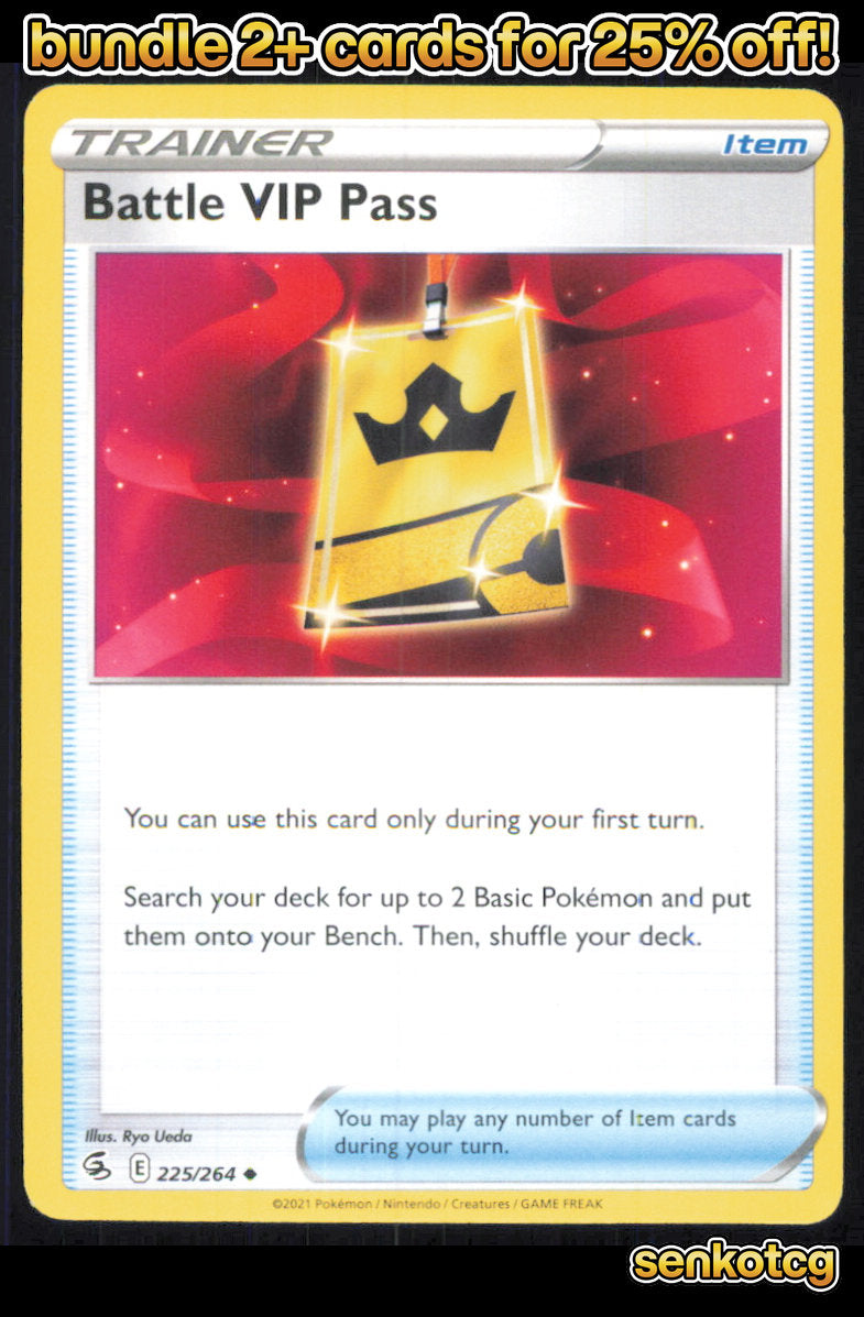 🎴 Battle VIP Pass 225/264 Uncommon Fusion Strike NM