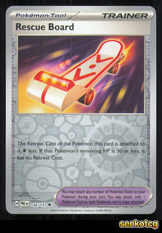 🎴 Rescue Board 126/131 Reverse Holo Prismatic Evolutions NM 🎨 Beach