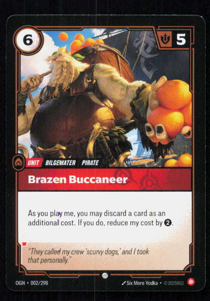 🎴 Brazen Buccaneer 002/298 Common OGN Origins NM