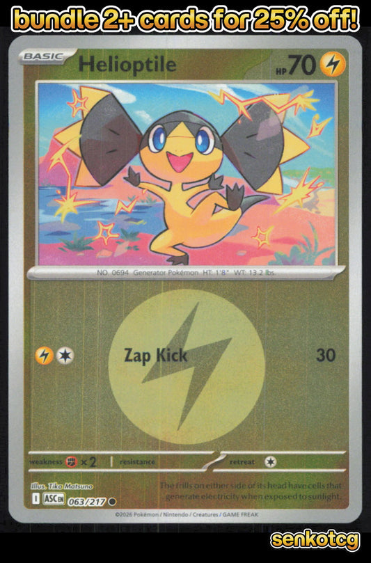 🎴 Helioptile (Energy Symbol) 063/217 Reverse Holo ASC Ascended Heroes NM