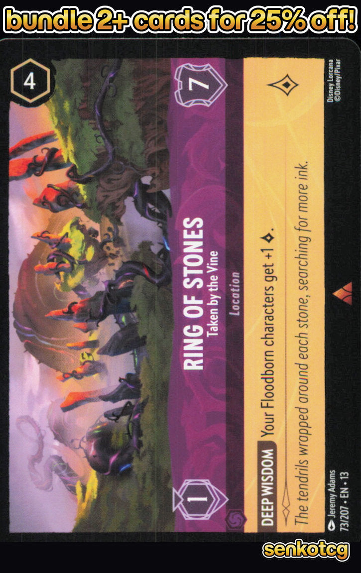 🎴 Ring of Stones - Taken by the Vine 73/204 Rare Attack of the Vine! NM
