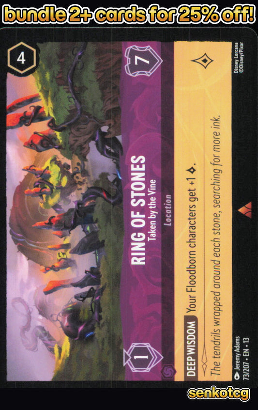 🎴 Ring of Stones - Taken by the Vine 73/204 Rare Attack of the Vine! NM