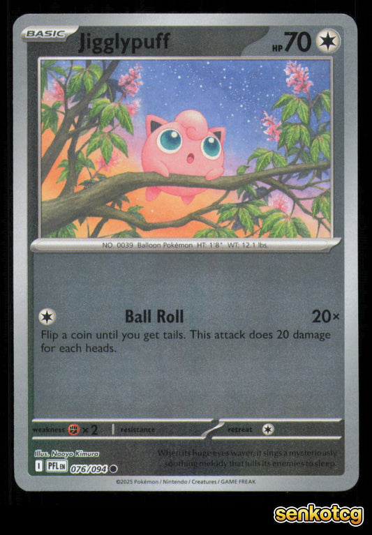 🎴 Jigglypuff 076/094 Reverse Holo Phantasmal Flames NM 🎨 Kimura