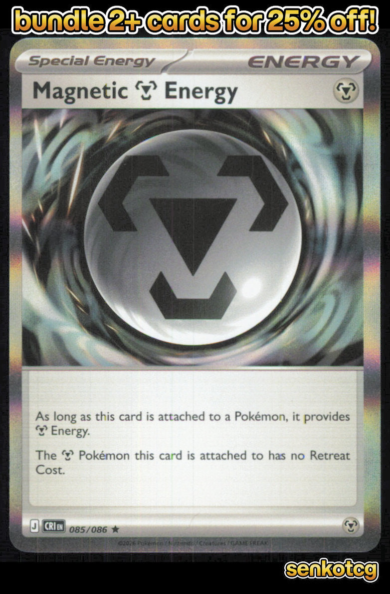 🎴 Magnetic M Energy 085/086 Rare Holo ME04: Chaos Rising NM