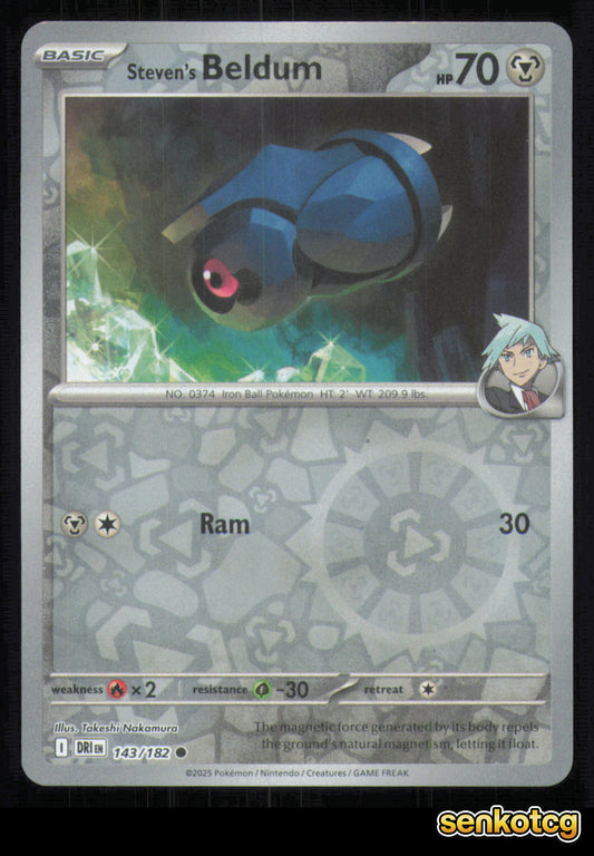 🎴 Steven's Beldum 143/182 Reverse Holo Destined Rivals NM 🎨 Nakamura