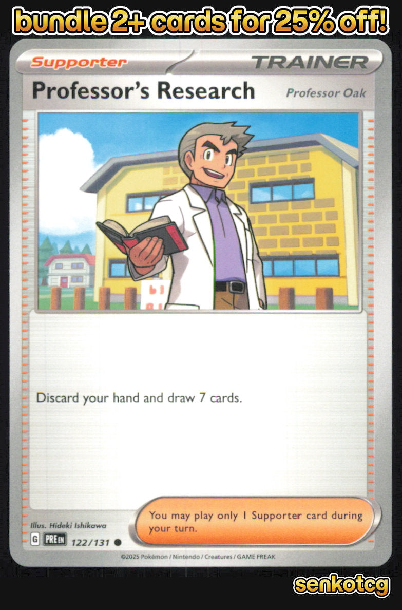 🎴 Professor's Research [Oak] 122/131 Prismatic Evolutions NM 🎨 Ohmura
