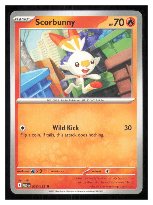 🎴 Scorbunny 026/132 Common Mega Evolution NM