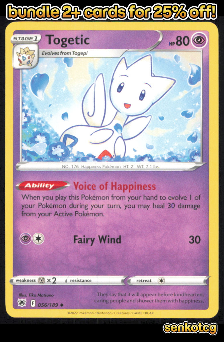 🎴 Togetic 056/189 Uncommon Astral Radiance NM
