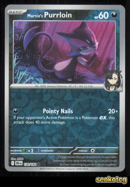 🎴 Marnie's Purrloin 130/182 Reverse Holo Destined Rivals NM 🎨 REND