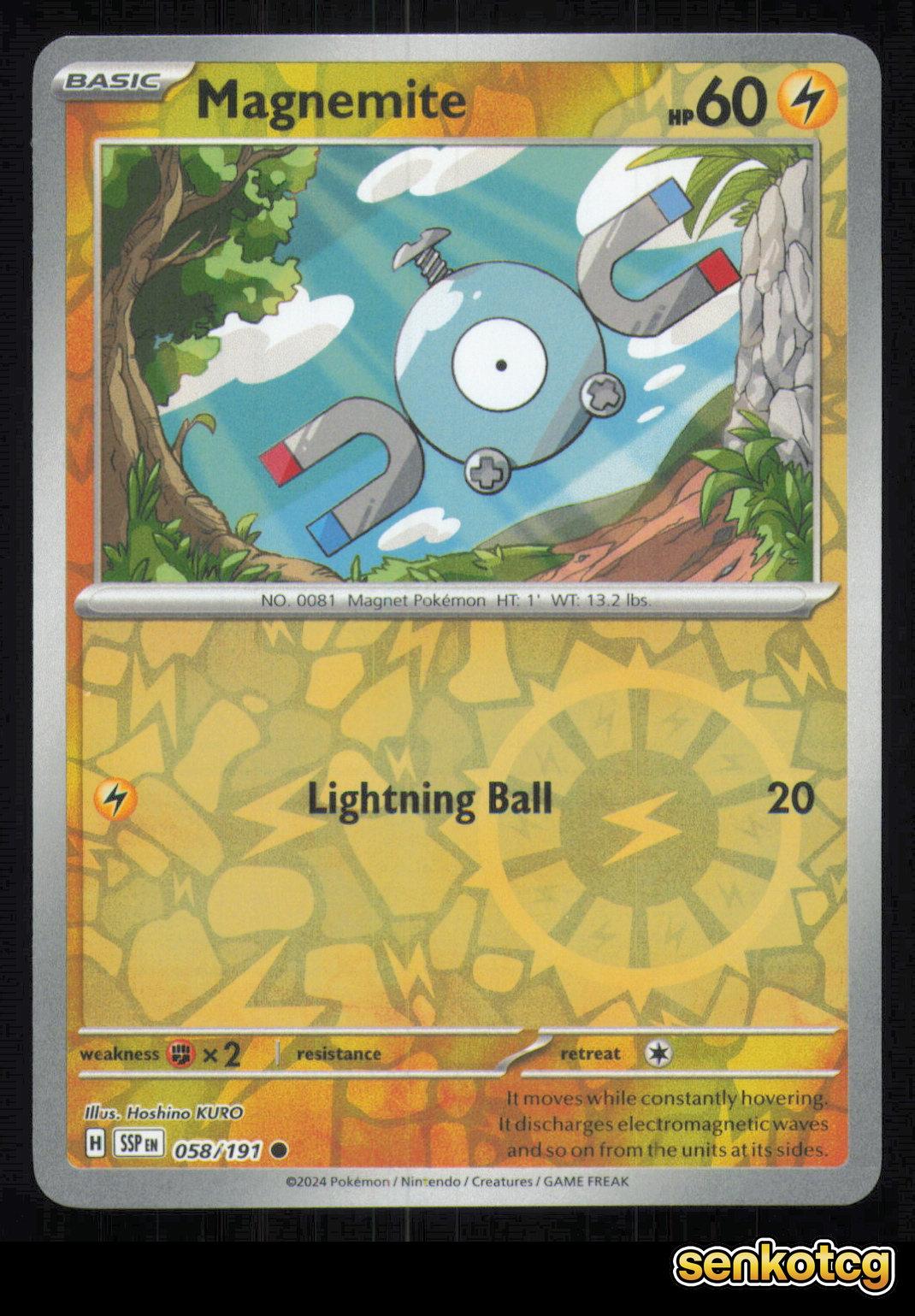 🎴 Magnemite 058/191 Reverse Holo Surging Sparks NM 🎨 KURO