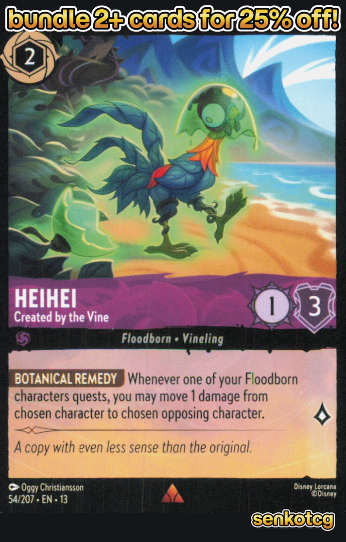 🎴 Heihei - Created by the Vine 54/204 Rare Attack of the Vine! NM