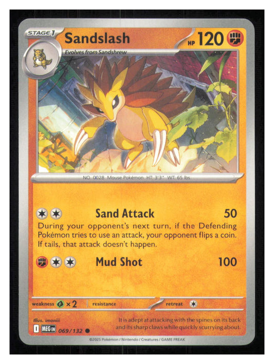 🎴 Sandslash 069/132 Common Mega Evolution NM