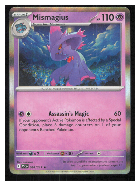 🎴 Mismagius 086/217 Rare Holo Ascended Heroes NM