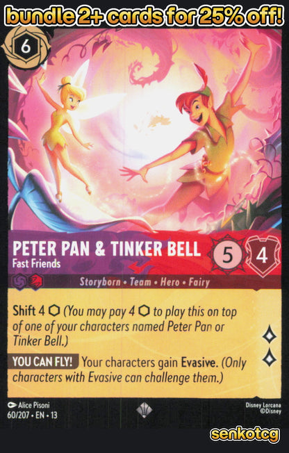 🎴 Peter Pan & Tinker Bell - Fast Friends 60/204 Attack of the Vine! NM
