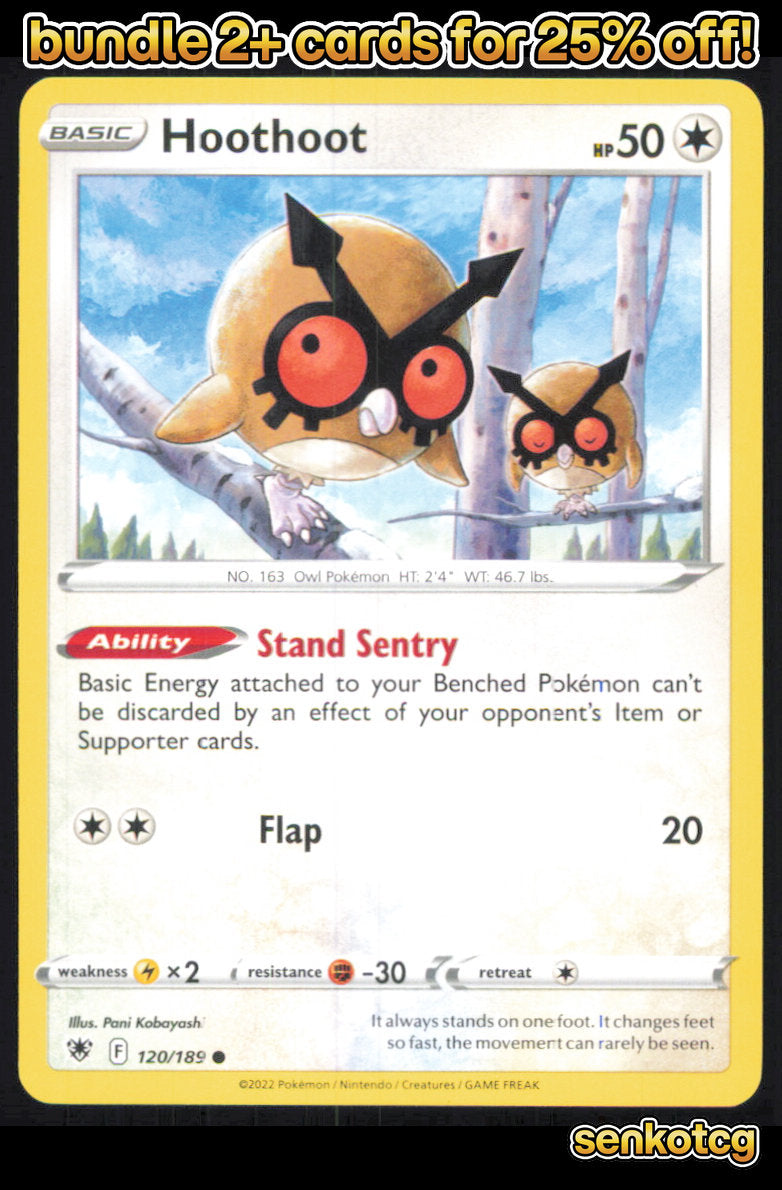 🎴 Hoothoot 120/189 Common Astral Radiance NM