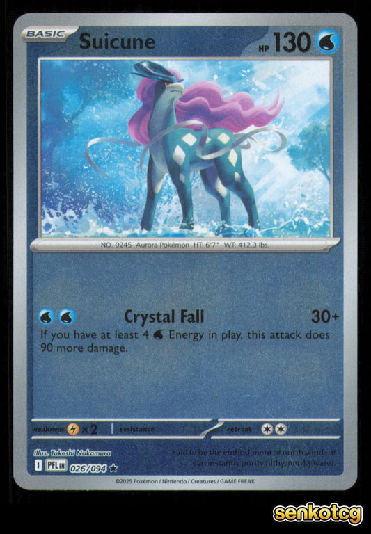 🎴 Suicune 026/094 Reverse Holo Phantasmal Flames NM 🎨 Nakamura