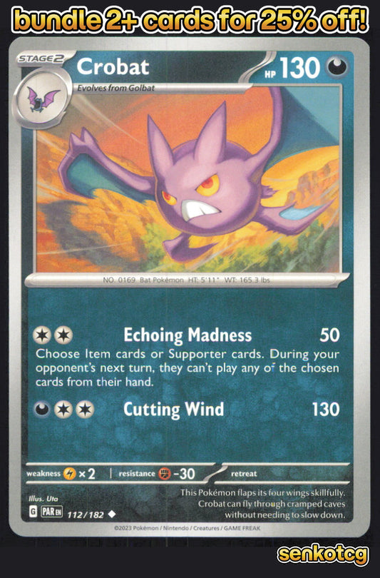 🎴 Crobat 112/182 Uncommon Paradox Rift NM