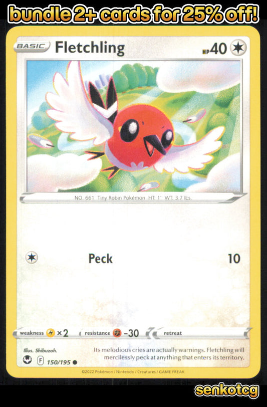 🎴 Fletchling 150/195 Common Silver Tempest NM