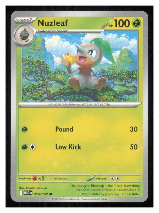 🎴 Nuzleaf 014/132 Common Mega Evolution NM