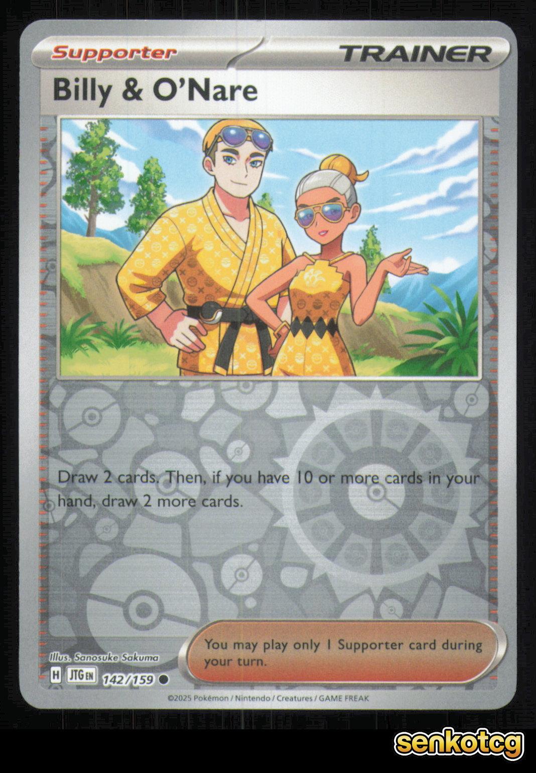 🎴 Billy & O'Nare 142/159 Reverse Holo Journey Together NM 🎨 Sakuma