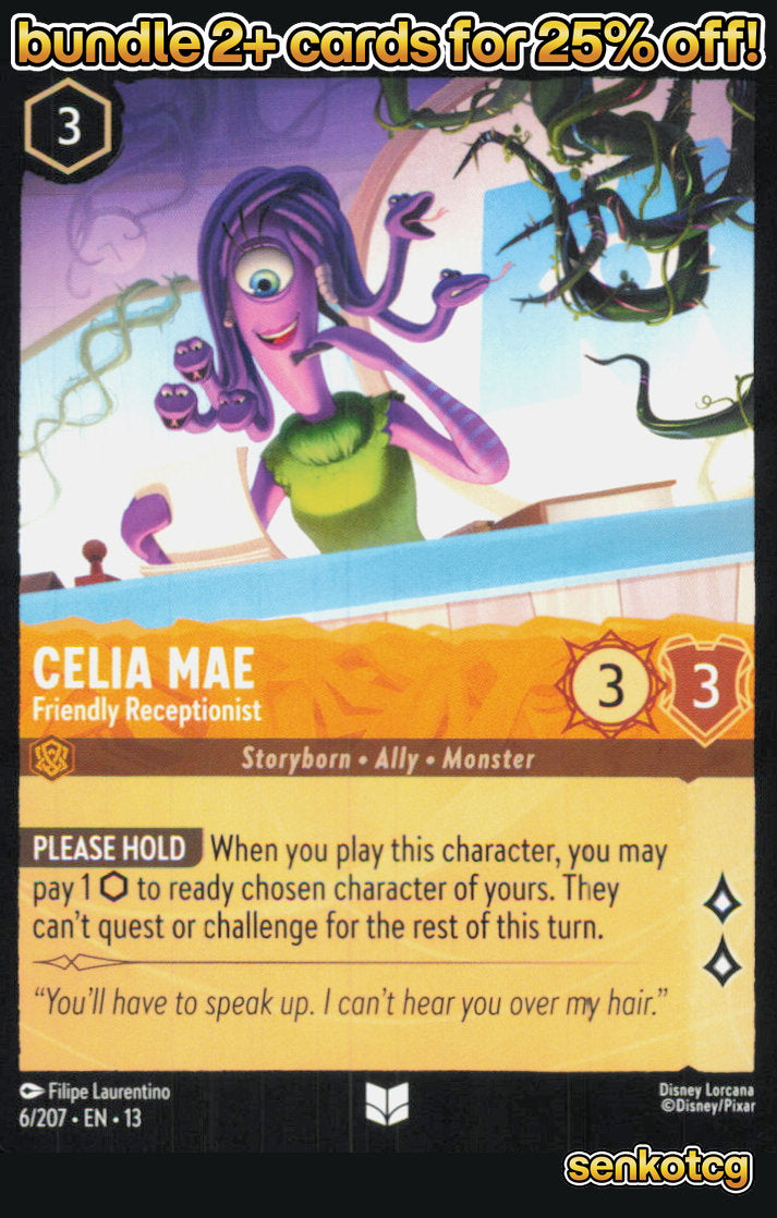 🎴 Celia Mae - Friendly Receptionist 6/204 Uncommon Attack of the Vine! NM